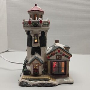 Victoria Falls Porcelain Light House Christmas Collector‎ Series 6